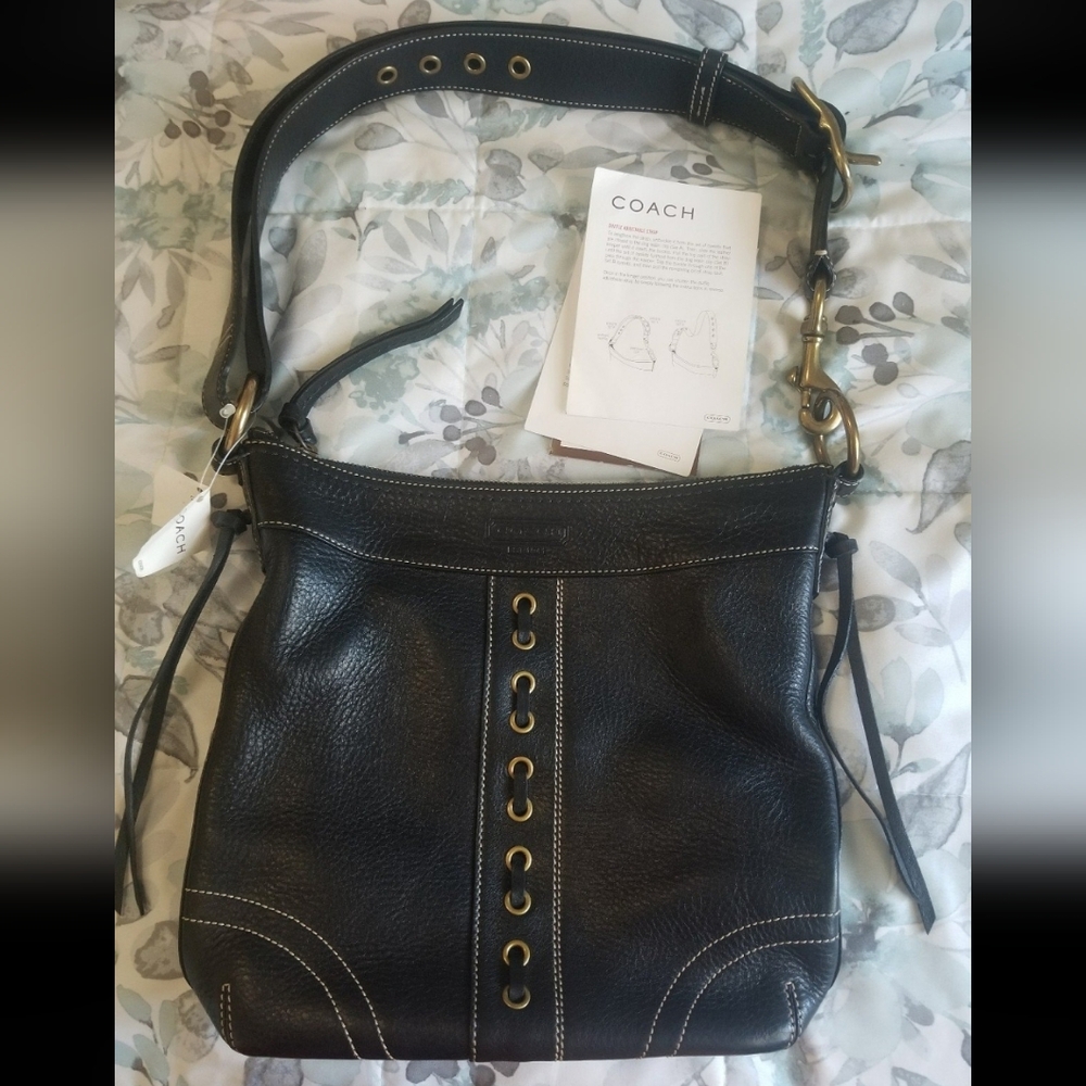 NWT Coach Chelsea Black  Laced Duffle Crossbody Bag